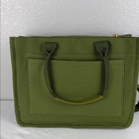 Canvas Tote Bag for Women Crossbody Work Bag Army Green - Picture 8 of 11